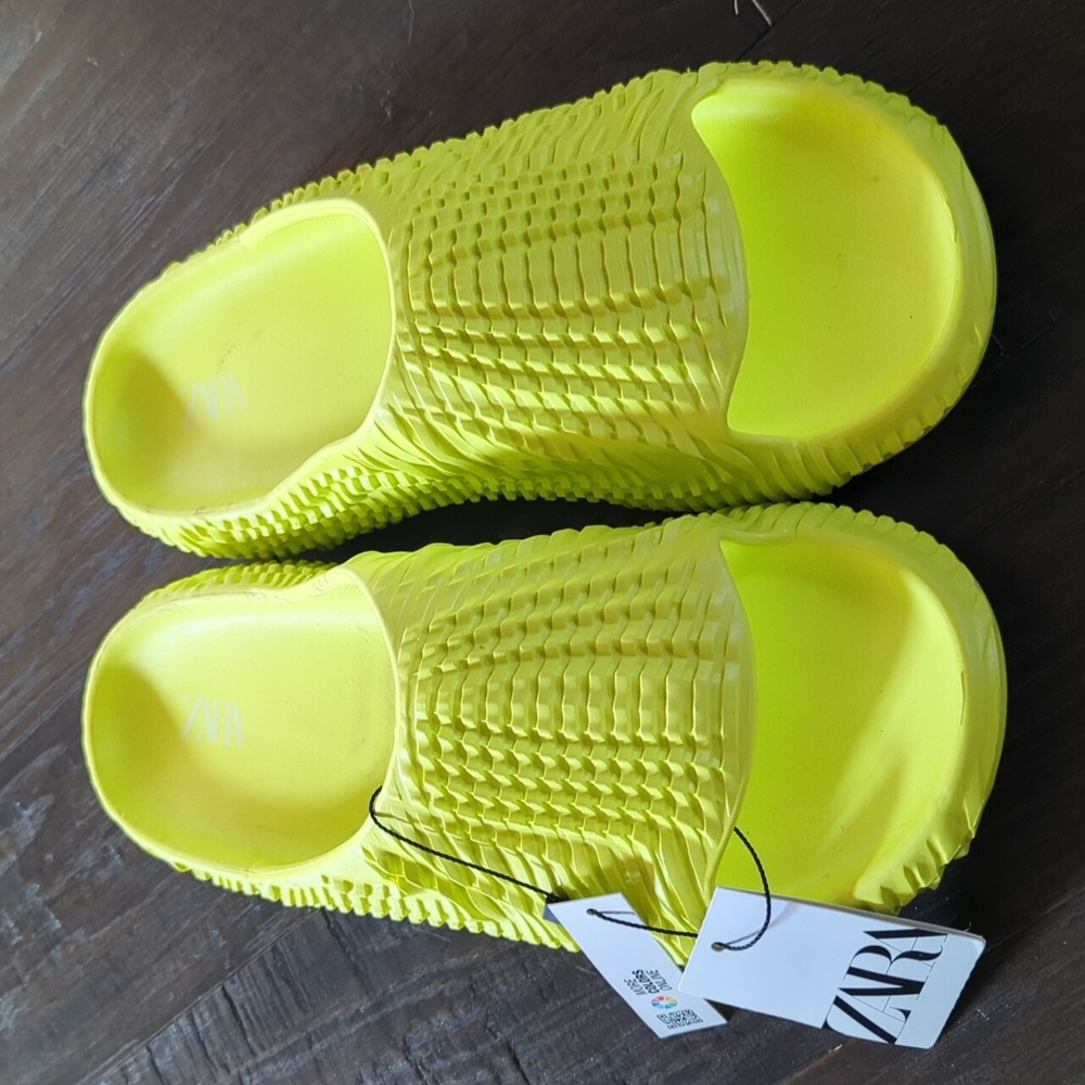Zara mens neon slides size 12